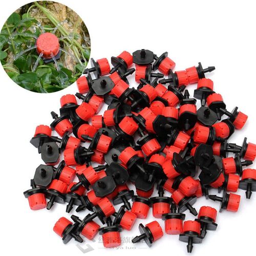 100pcs Micro Flow Dripper Drip Head 1/4 Inch Hose Micro Drip