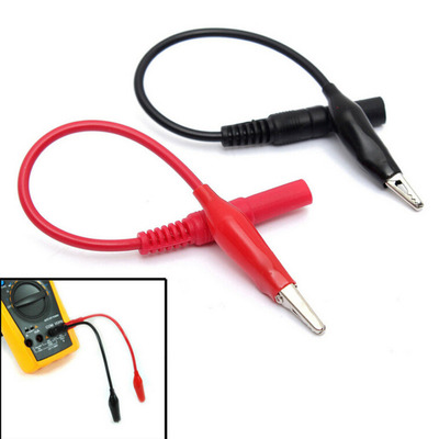 2Pcs DIY Alligator Clips Electrical Test Leads Alligator Do