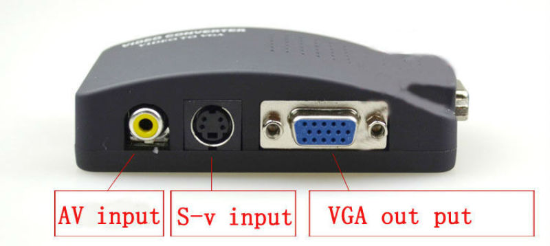 TV DVD AV Composite RCA S-Video To VGA Monitor PC Video Adap
