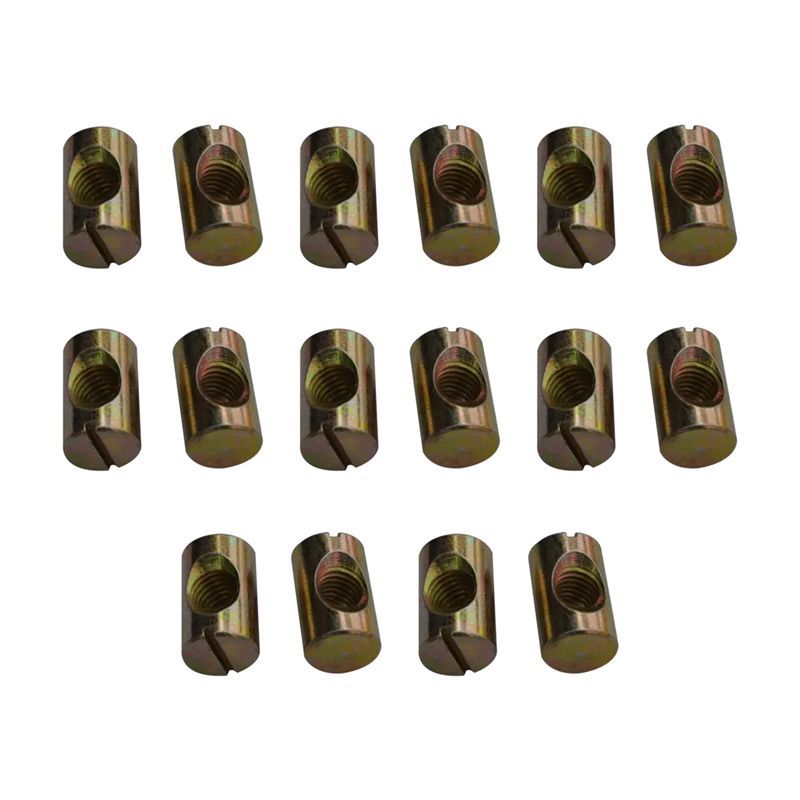 16Pack M8 Barrel Nuts Cross Dowels Slotted Nuts for Beds Cri