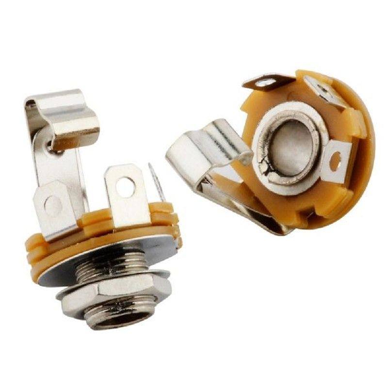 10 pcs nickel plated 6.35mm 1/4 inch soldering mono ts