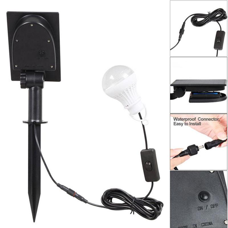 6000K Solar Light Rechargeable LED Bulb Light Household