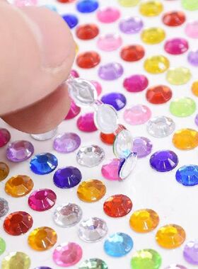 3-6mm 1 Sheets Self Adhesive Rhinestone Beads Gold Silver