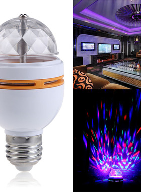 E27 Stage Lighting RGB LED Rotating Stage Disco Crystal Proj