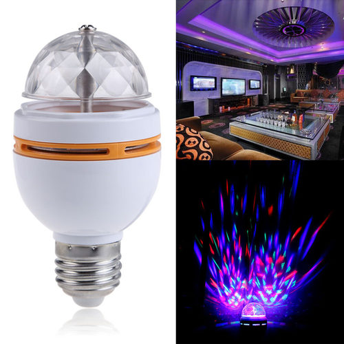 E27 Stage Lighting RGB LED Rotating Stage Disco Crystal Proj