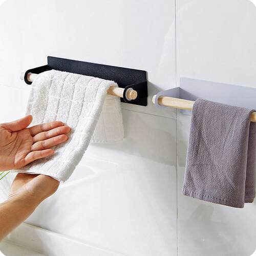 Wall Mount Towel Hanger Rack Kitchen Cabinet Rag Hanging