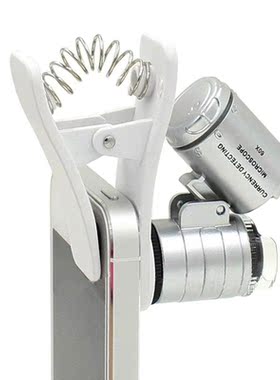 3LEDs Clip Phone Microscope Magnifier MicroLens 60X Optical