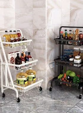 Hot Selling Removable Kitchen Storage Rack Trolley Rolling