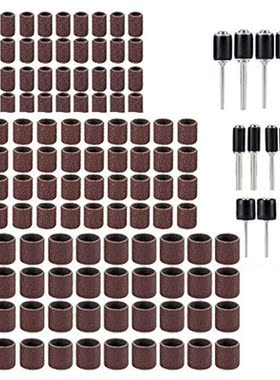 132 pc 1/2 inch 3/8 inch Mixed Drum Mandrel& Sanding Dru
