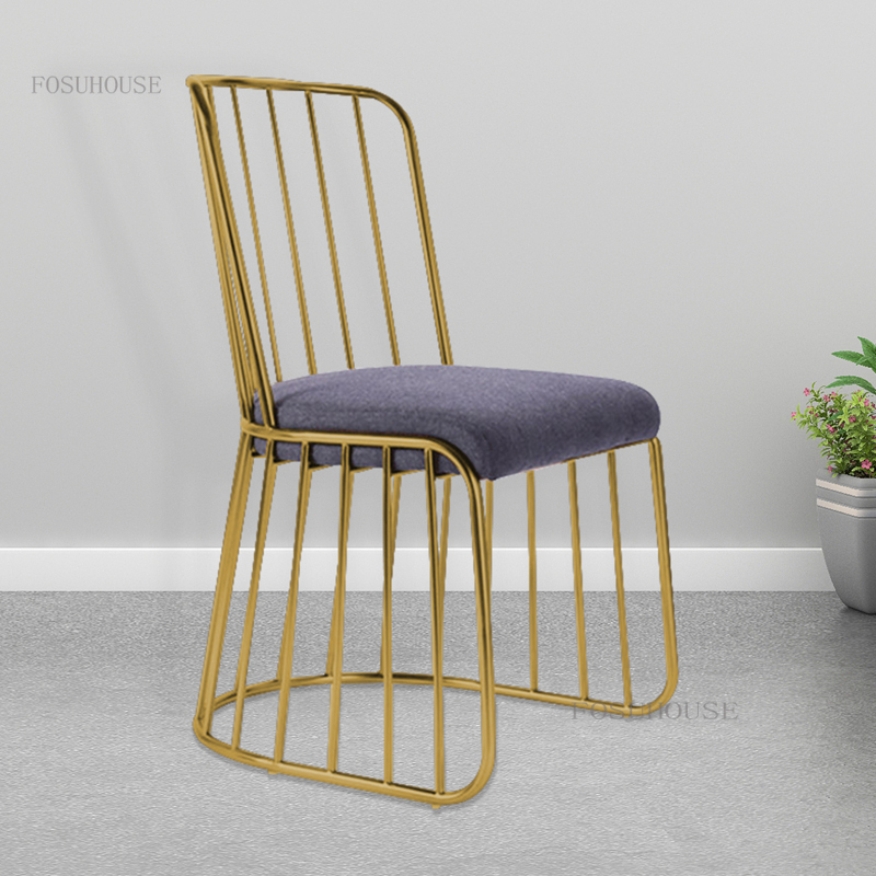 Nordic Wrought Iron Dining Chairs Minimalist Modern