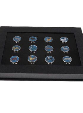 12 Pieces Premium Zodiac Pattern Magnetic Hat Clip Golf