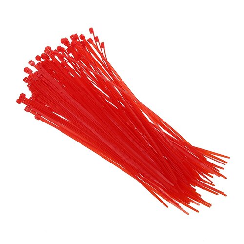 100 x 3 mm x 200 mm Red patch clamp stop cable wire tie