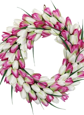 Hot Artificial Tulip Wreath Springtime Wreath for Front