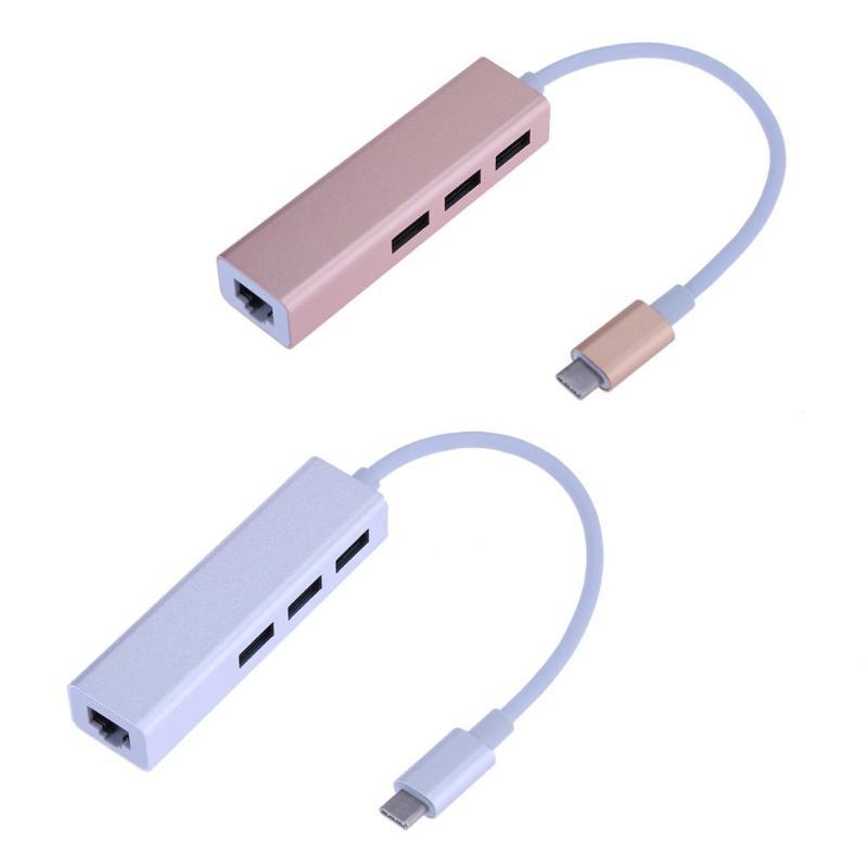 USB 3.1 Type-C to 3x USB 3.0 HUB with RJ45 Gigabit Ethernet