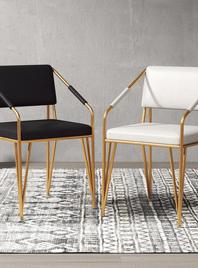 Light Luxury Dining Chair Wrought Iron Negotiation Office