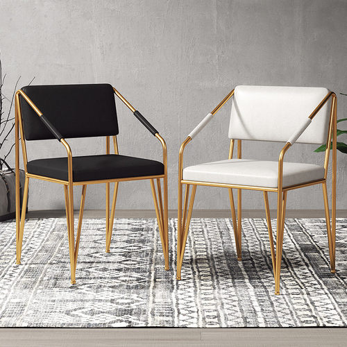 Light Luxury Dining Chair Wrought Iron Negotiation Office