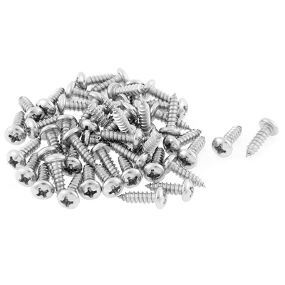 3.9mmx13mm Phillips Round Head Self Tapping Screws 50 Pcs