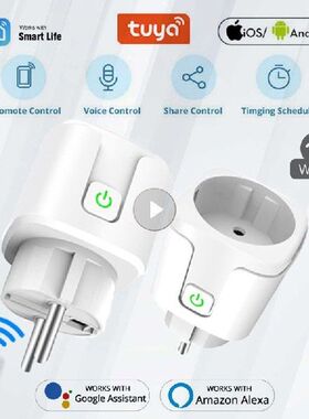 16A EU Smart Wifi Power Plug With Power Monitor Smart Home