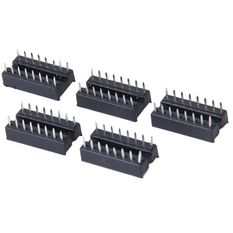 5 X 16 Pin DIP IC Socket DIP 16 Black