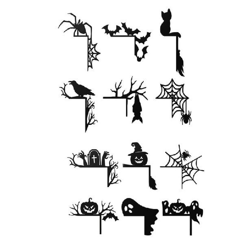 Halloween Door Frame Decoration 6pcs/set Black Cats Bat