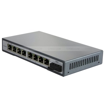 9 Ports Switch 4 PoE 15.4W Per Port+4 Ethernet+1 Fiber IEEE8