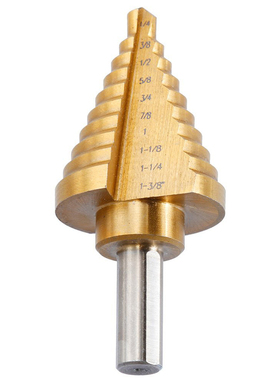 Step Drill Cone Drill Bits, 10 Steps 1/4 to 1-3/8 inch