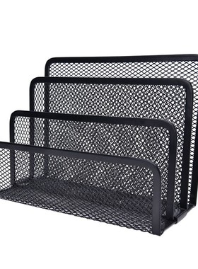 Black Metal Mesh Desk Organizer Desktop Letter Sorter Mail T