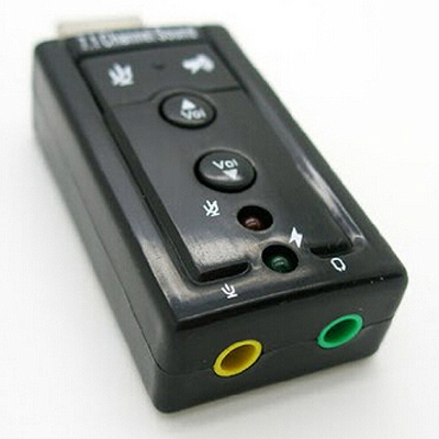 Black Sound Card 7.1 USB 2.0 Audio Adapter Drivers CD