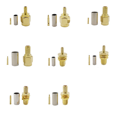 SMA / RP SMA Crimp Male Female Plug Jack Nut Bulkhead RF Con