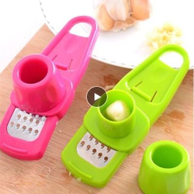 1PC Garlic Presses Garlic Crusher Peeler PP Stainless Steel
