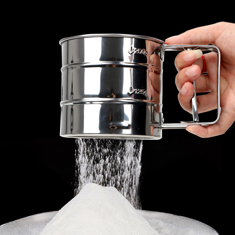 stainless steel sieve cup bakeware baking icing sugar