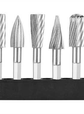 5pcs 1/4inch Hex Shank Burrs Rotary Files Speed Steel Single