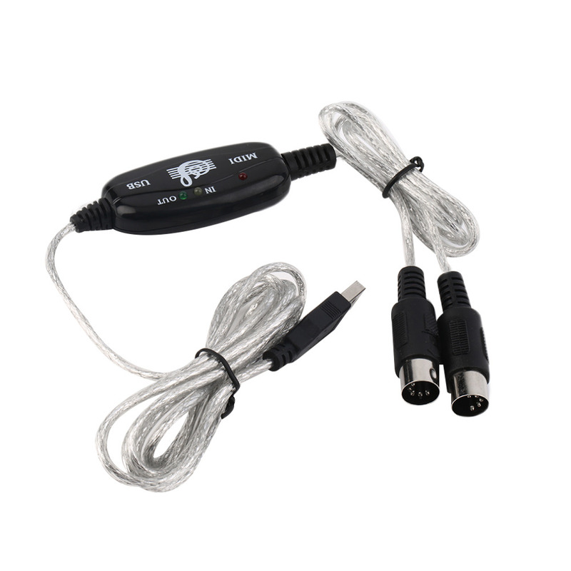 USB IN-OUT MIDI Interface Cable Converter PC to Music Keyboa