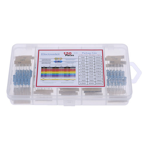 150pcs/Box 30values 1K- 820K ohm 1% 1W Metal Film Resistor A