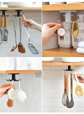 360 Degrees Rotated Kitchen Hooks Self Adhesive 6 Hooks