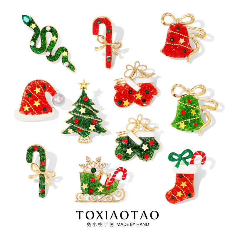 圣诞节系列胸针可爱高档圣诞树袜子手套小拐杖别针节日礼物配饰品,饰品/流行首饰/时尚饰品新,胸针,淘宝优惠券,粉丝福利购,淘宝优惠卷
