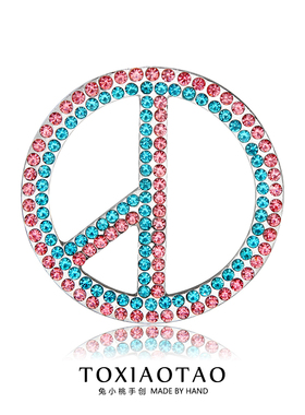 同款PMO权志龙GD反战符号胸针设计感小众双色镶钻别针气质配饰品