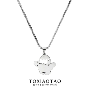 甜酷愤怒小鲨鱼钛钢项链鲨申克吊坠肖申克的救赎挂件周边卡通配饰