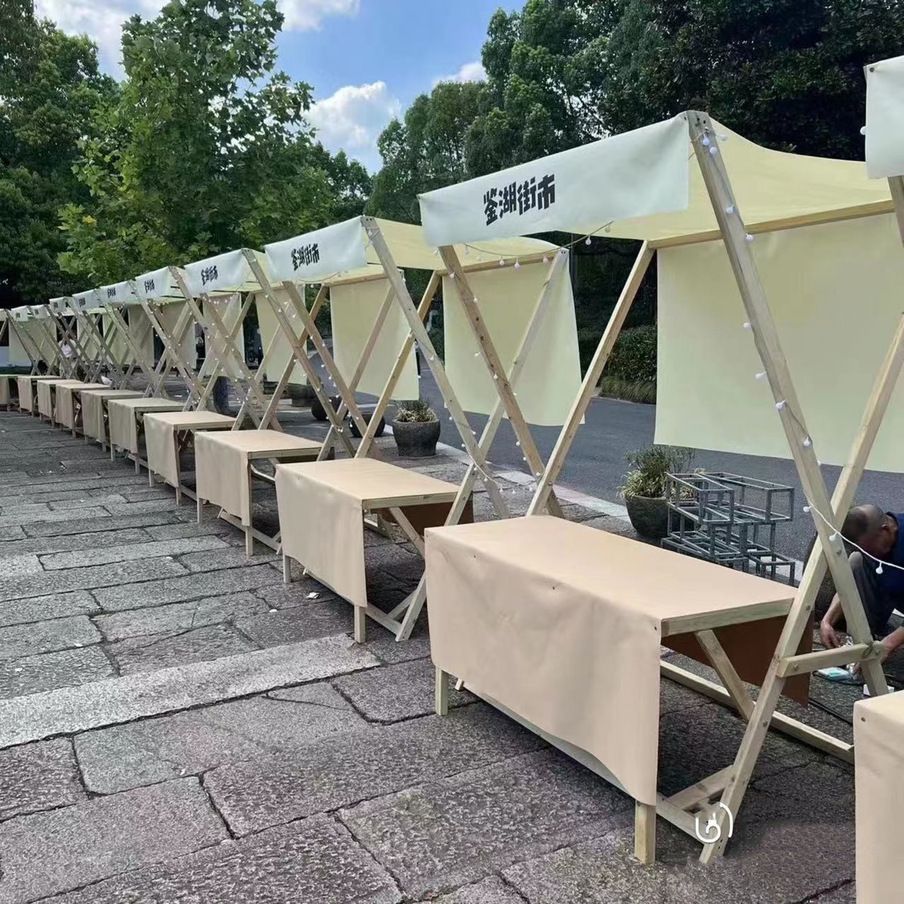 户外棚木制折叠地摊架促销花车