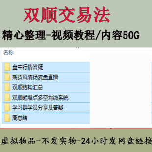 双顺交易法只教真东西容易落地股票期货外汇高级系统视频教程全集