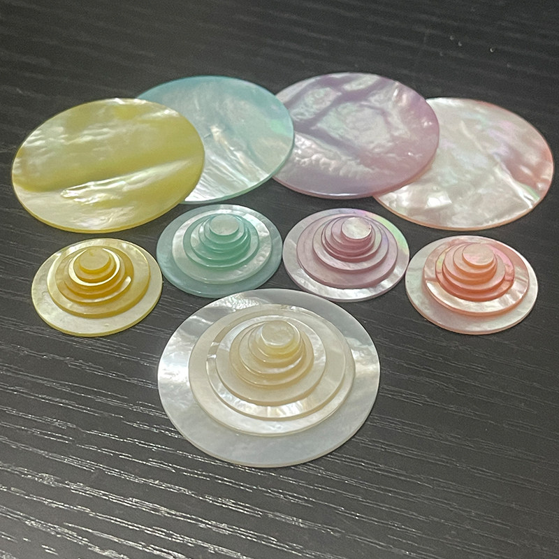 天然贝壳珍珠白蝶贝 粉色6-40mm平面薄圆片镶嵌饰品半成品DIY材料