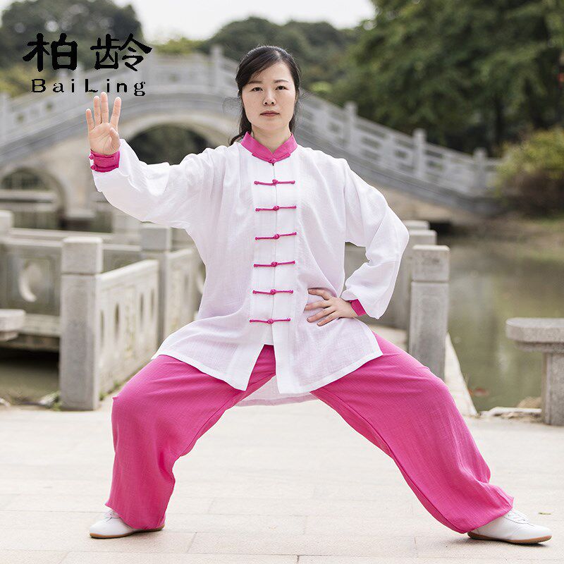 速发太极拳练功服新款棉麻锦春秋中国风武术训练太极服装男