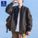 啄木鸟春秋季 宽松休闲外套 上衣服情侣款 美式 飞行员夹克男黑色工装
