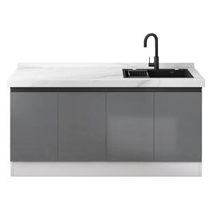 岩板台面橱柜厨房一体式灶台柜家用岩板灶台组装厨房柜大理石家用