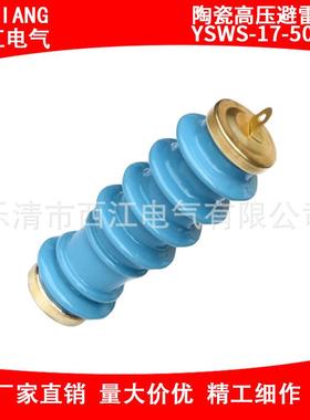 供应陶瓷高压避雷器Y5WZ-17-50FT蓝色10KV陶瓷避雷器