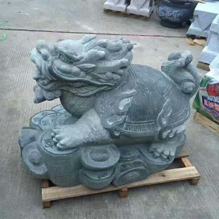 石雕龙头龟青石动物雕塑小石龟园林景观摆件公园龙龟雕塑