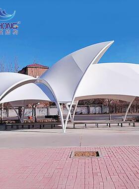 膜结构白色景观棚公园广场张拉膜景观遮阳篷雨棚园林设计景观棚