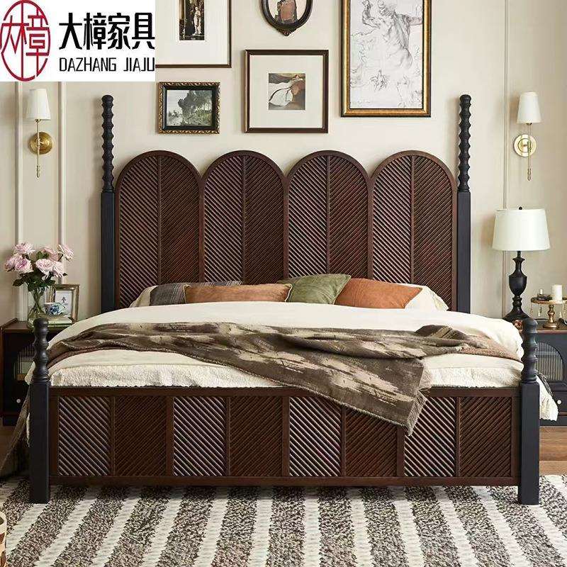 美式实木床复古风1米8法式床直销经典1米5主卧储物收纳双人床