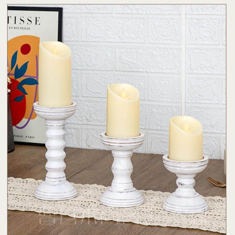 木质蜡烛台餐厅氛围蜡烛架摄影拍摄道具烛台实木罗马柱蜡烛台