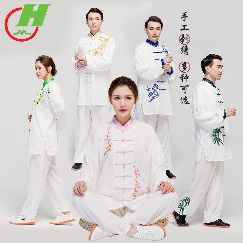 红棉太极服夏季嘉嘉棉男绣花武术练功服太极拳中国风刺绣太极服女